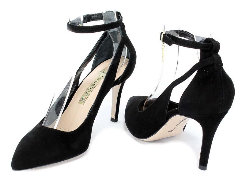 Sandały Bravo Moda 1726 Czarny Zamsz