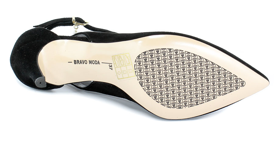 Sandały Bravo Moda 1726 Czarny Zamsz