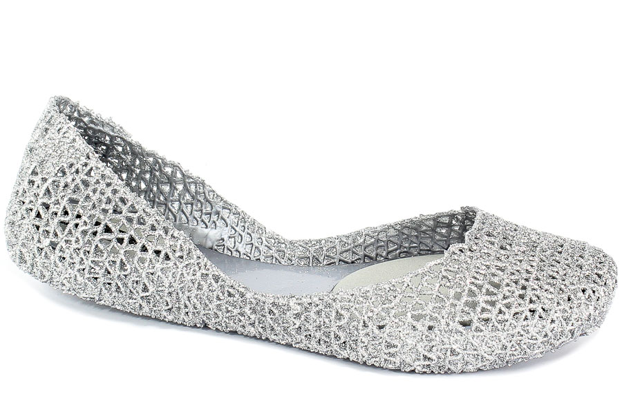 Baleriny Letnie Melissa 31512 50711 Silver Glitter