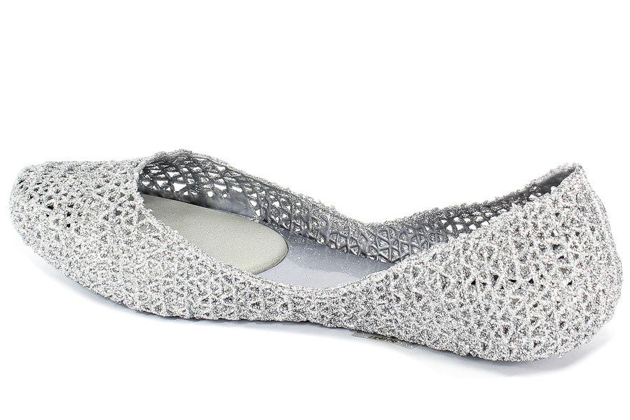 Baleriny Letnie Melissa 31512 50711 Silver Glitter
