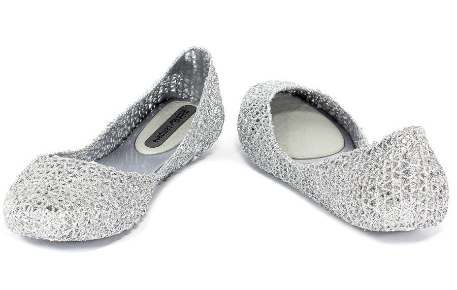 Baleriny Letnie Melissa 31512 50711 Silver Glitter