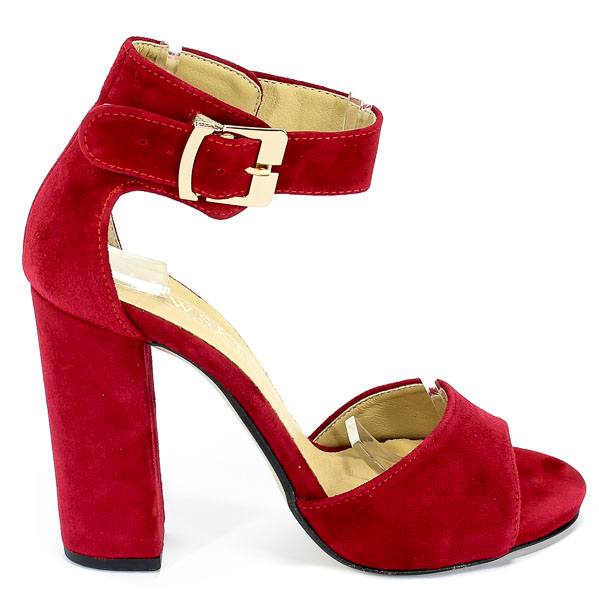 Sandały Lewski 2661/G Bordo Zamsz