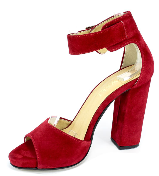 Sandały Lewski 2661/G Bordo Zamsz