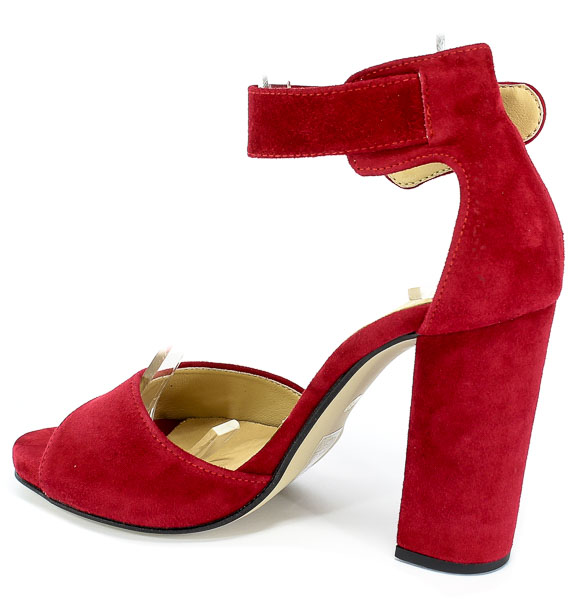 Sandały Lewski 2661/G Bordo Zamsz