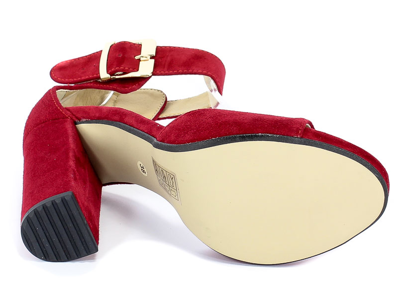 Sandały Lewski 2661/G Bordo Zamsz