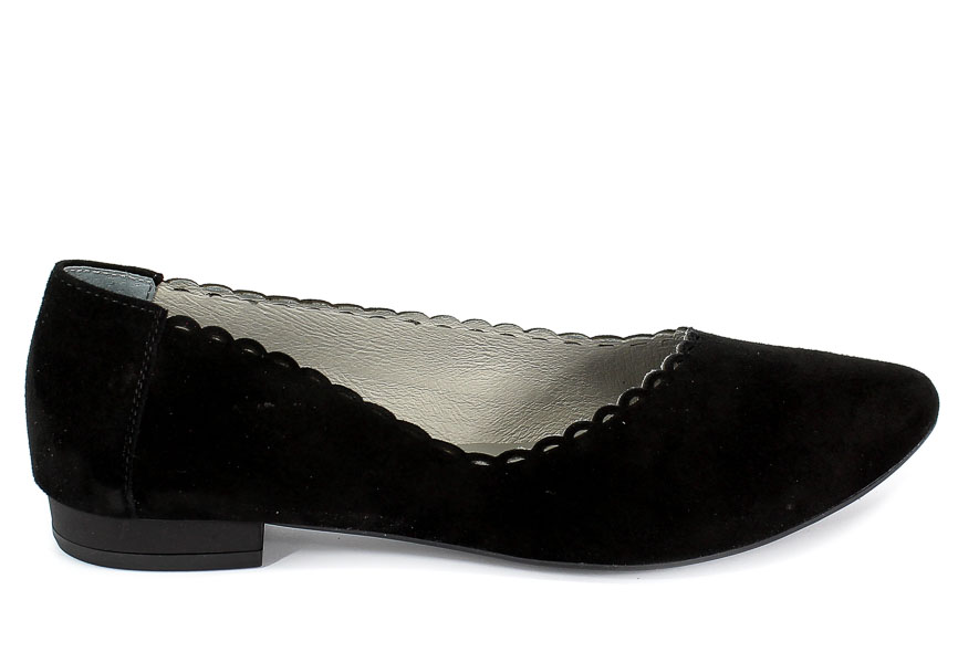 Baleriny Exquisite 1100/1 Czarny Zamsz