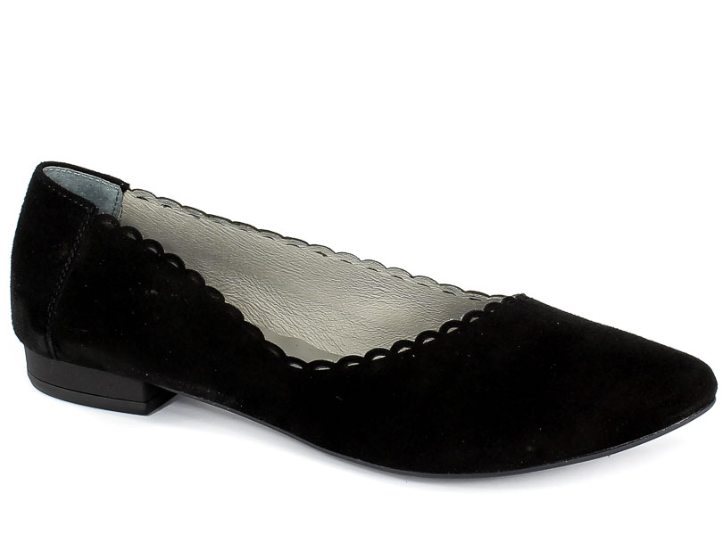 Baleriny Exquisite 1100/1 Czarny Zamsz