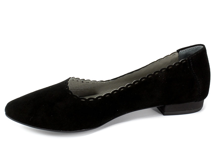 Baleriny Exquisite 1100/1 Czarny Zamsz