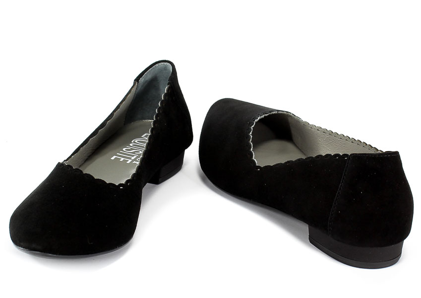 Baleriny Exquisite 1100/1 Czarny Zamsz
