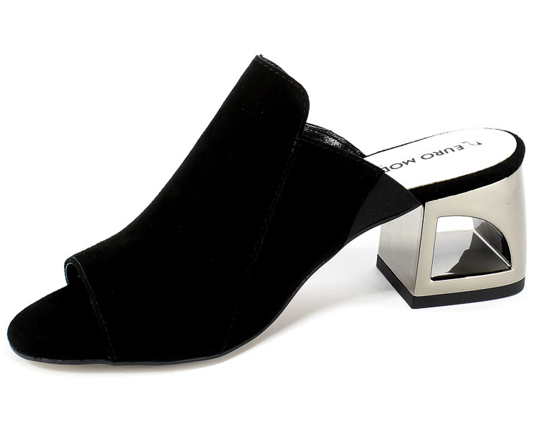 Klapki Euro Moda ChB 19 92183 Zamsz Czarny
