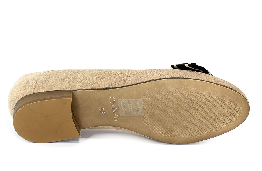 Baleriny Euro Moda ChB 19 92301 Zamsz Beż