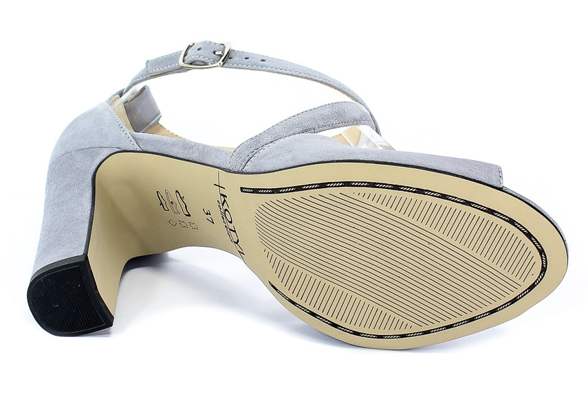 Sandały Kotyl 5921 Szary Zamsz