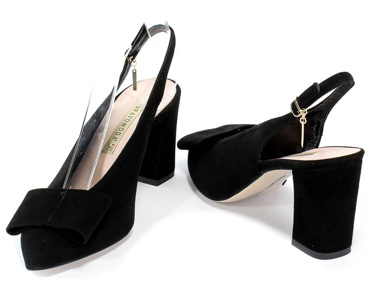 Sandały Bravo Moda 1731 Czarny Zamsz