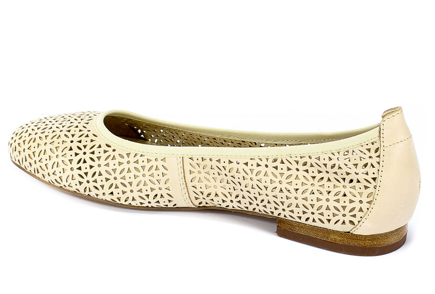 Baleriny Letnie Caprice 9-22103-22 411 Beige Waxy Nap