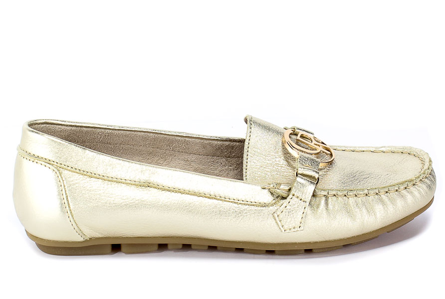 Mokasyny Carinii B4433-L90-000-000-C85 Złoty