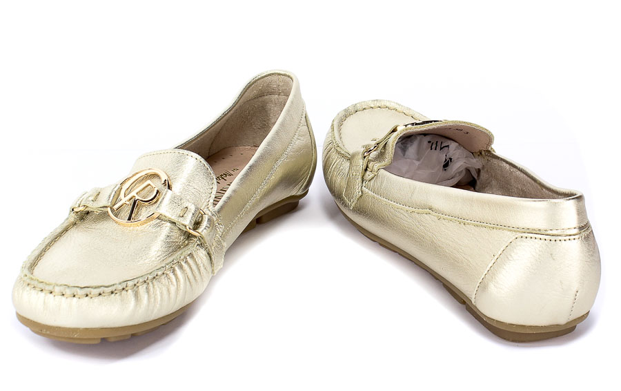 Mokasyny Carinii B4433-L90-000-000-C85 Złoty