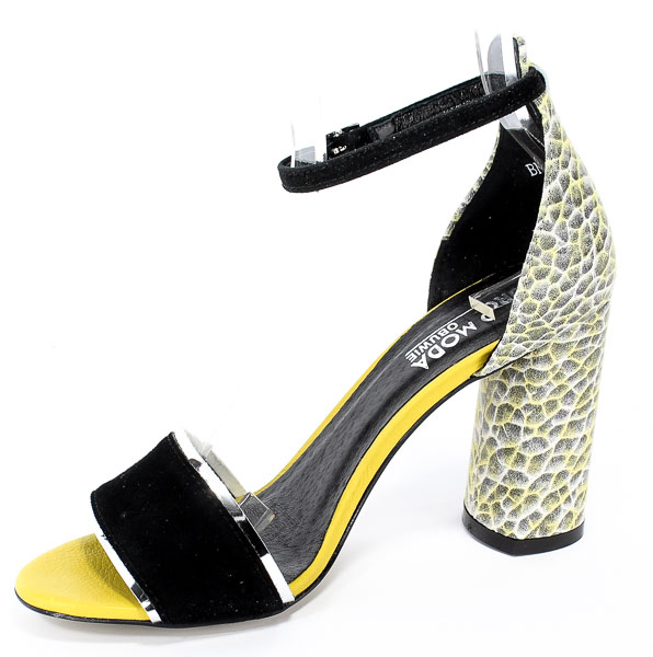 Sandały Euro Moda 19 2998/150-P Czarny/Żółty