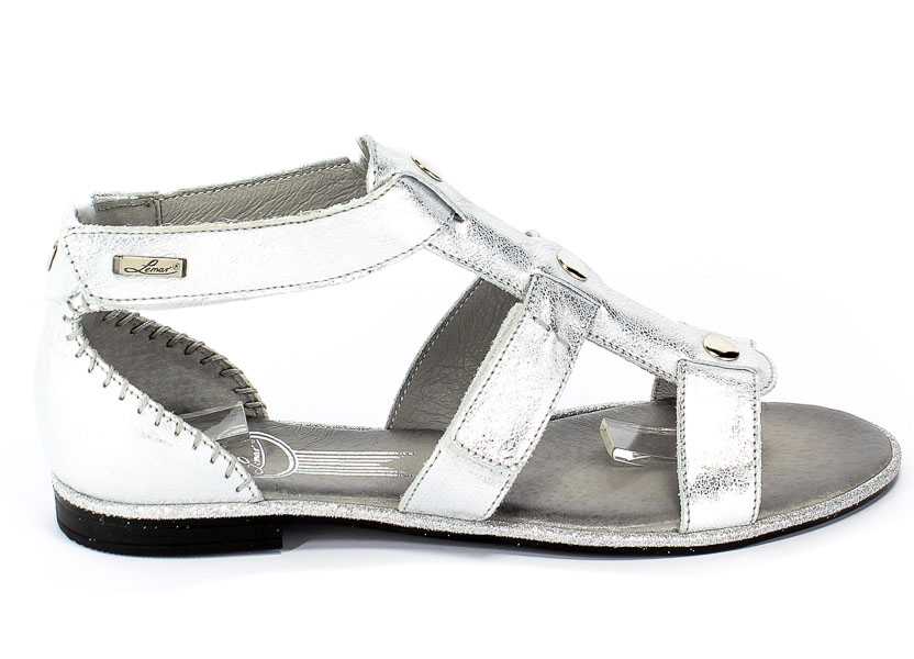 Sandały Lemar 40035 Przecier.Kryształ Srebro