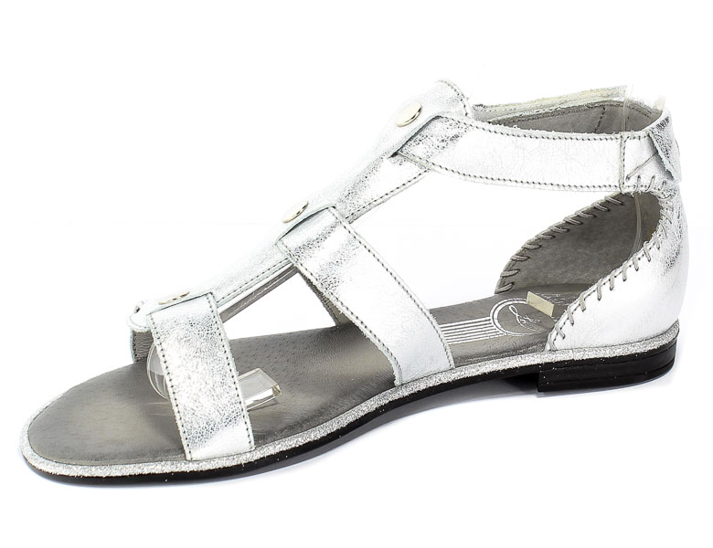 Sandały Lemar 40035 Przecier.Kryształ Srebro