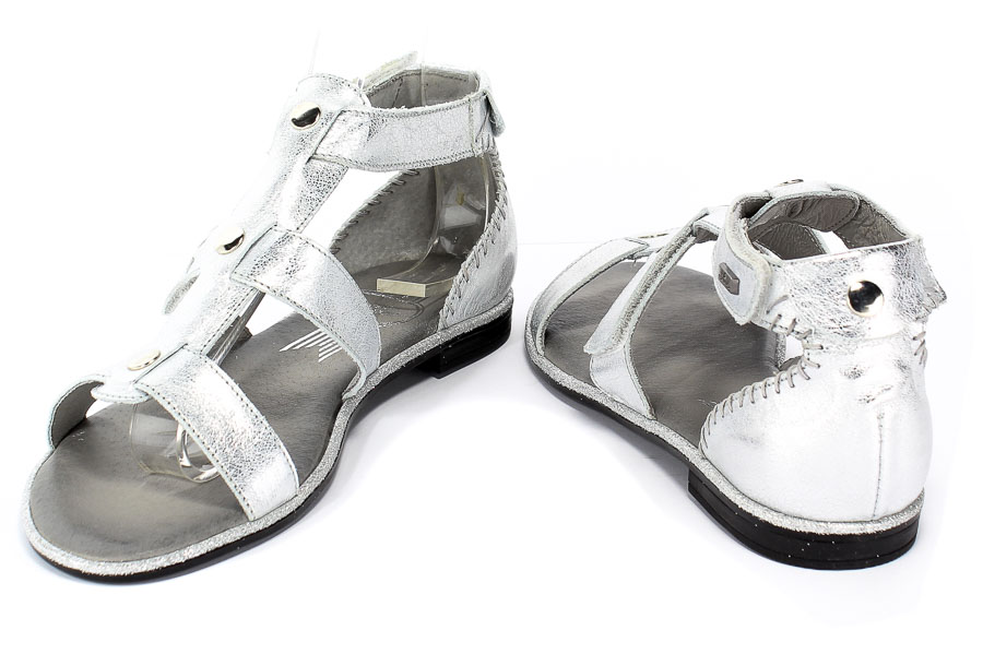 Sandały Lemar 40035 Przecier.Kryształ Srebro