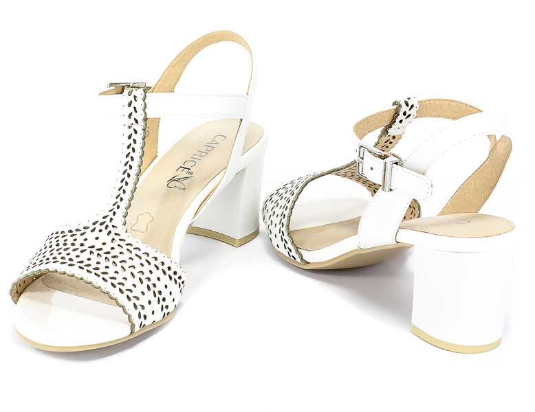 Sandały Caprice 9-28301-22 102 White Nappa