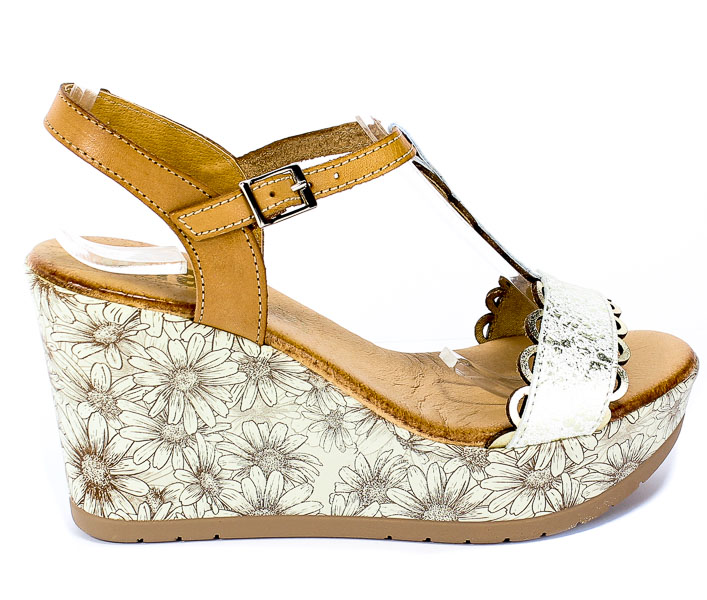 Sandały Verano 8018 Picasso Jolie Blanco Platino Tostado