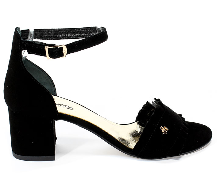 Sandały Euro Moda ChB 19 92233 Zamsz Czarny