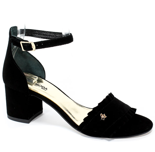 Sandały Euro Moda ChB 19 92233 Zamsz Czarny