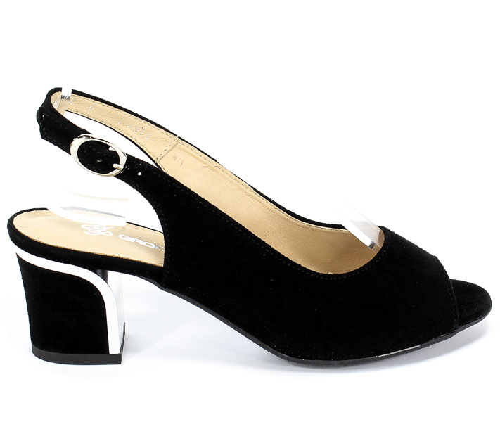 Sandały Grodecki 1112 Czarny Zamsz