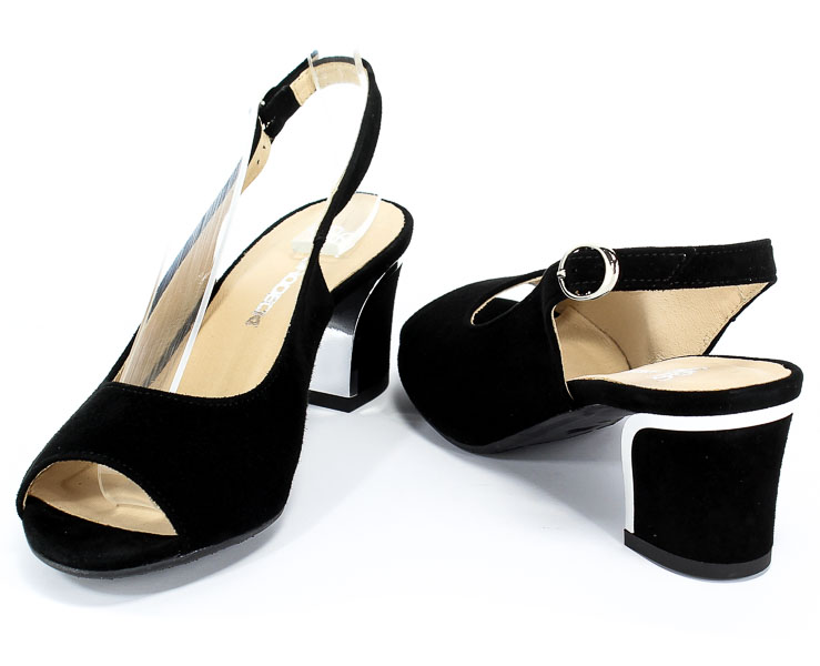 Sandały Grodecki 1112 Czarny Zamsz