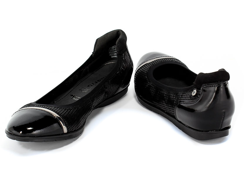 Baleriny Tamaris 1-22103-23 098 Black Comb Czarny