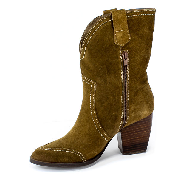 Pół Kozaki Wonders M-4106 Veldry Camel Brąz