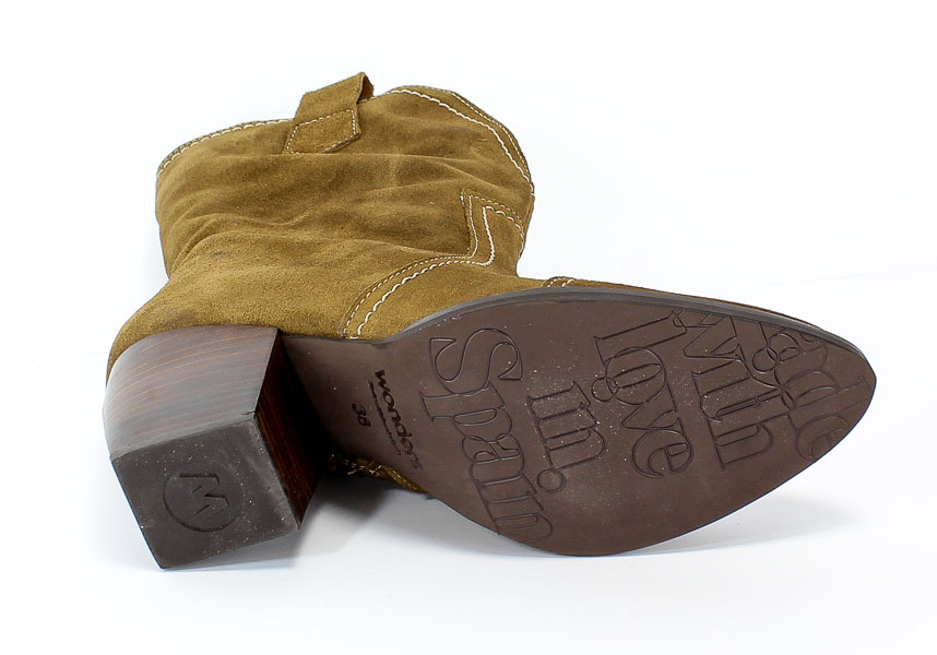 Pół Kozaki Wonders M-4106 Veldry Camel Brąz