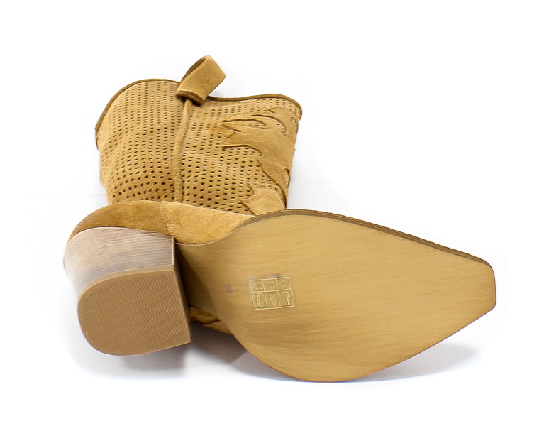 Kozaki Damiss DS-297 Camel Welur Brązowy