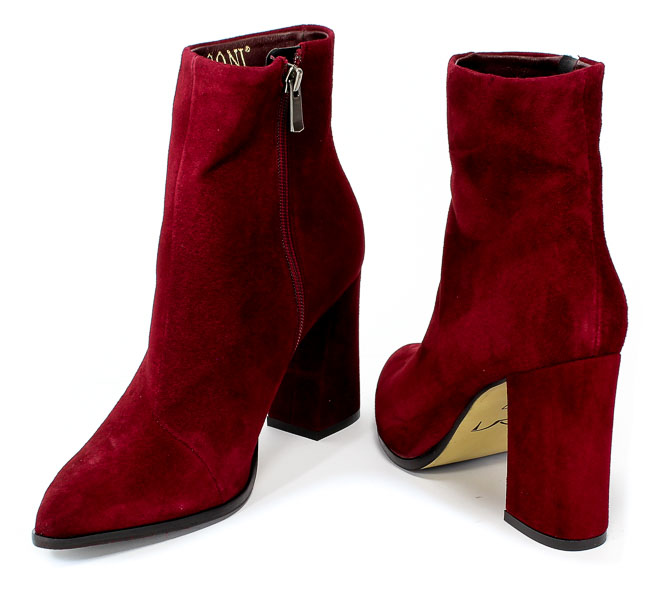 Botki Visconi 2505200/200 Bordo Wel Obl Czerwony
