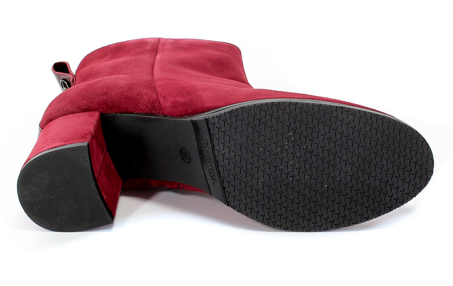 Botki Tamaris 1-25067-23 537 Merlot Czerwony