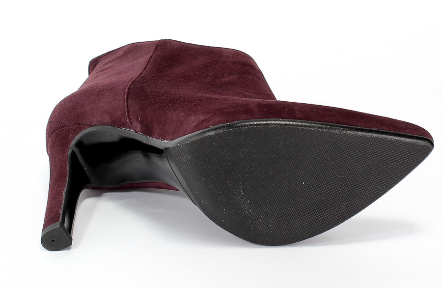 Botki Bravo Moda 2153 Śliwka Zamsz Fioletowy