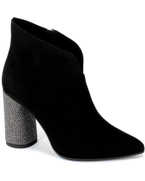 Botki Bravo Moda 2157 Czar.Zamsz+Brokat Czarny