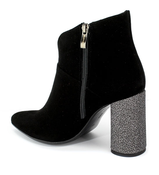 Botki Bravo Moda 2157 Czar.Zamsz+Brokat Czarny