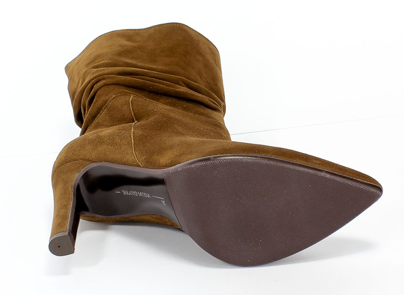 Botki Bravo Moda 2160 Brąz Jasny Zamsz Brązowy