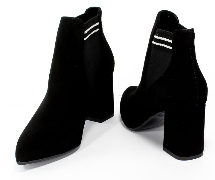 Botki Bravo Moda 2110 Czarny Zamsz Czarny