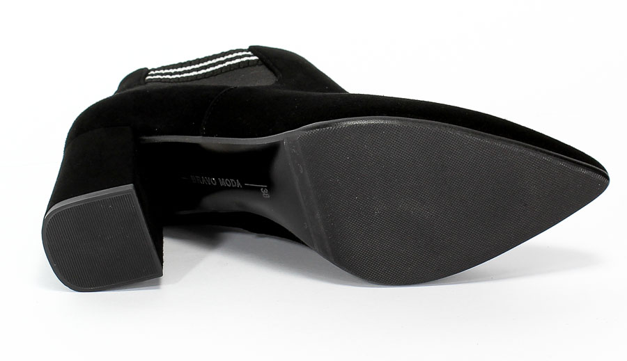 Botki Bravo Moda 2110 Czarny Zamsz Czarny