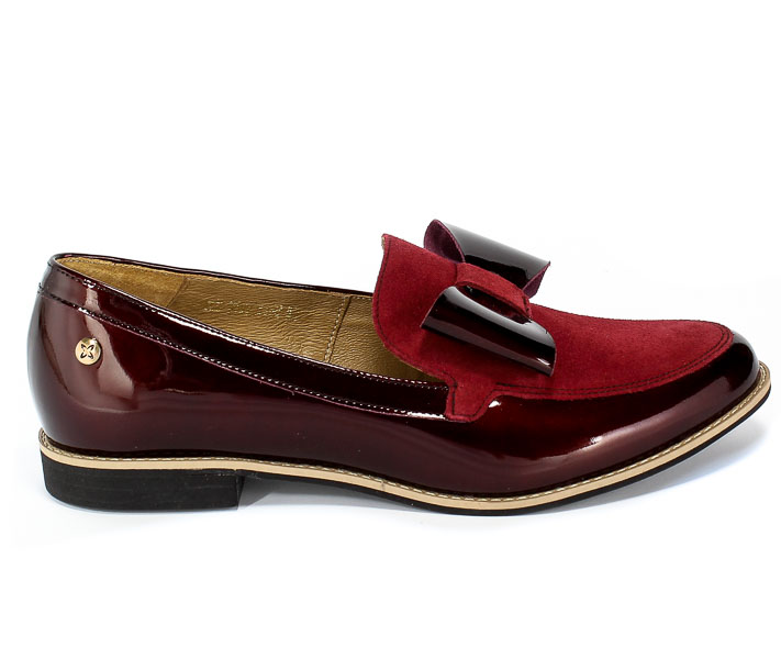 Półbuty Maciejka 04099-44/00-1 Bordo Czerwony