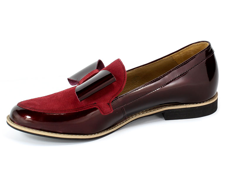 Półbuty Maciejka 04099-44/00-1 Bordo Czerwony