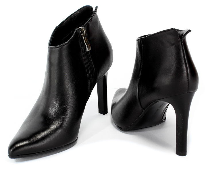 Botki Bravo Moda 2153 Czarna Skóra Czarny