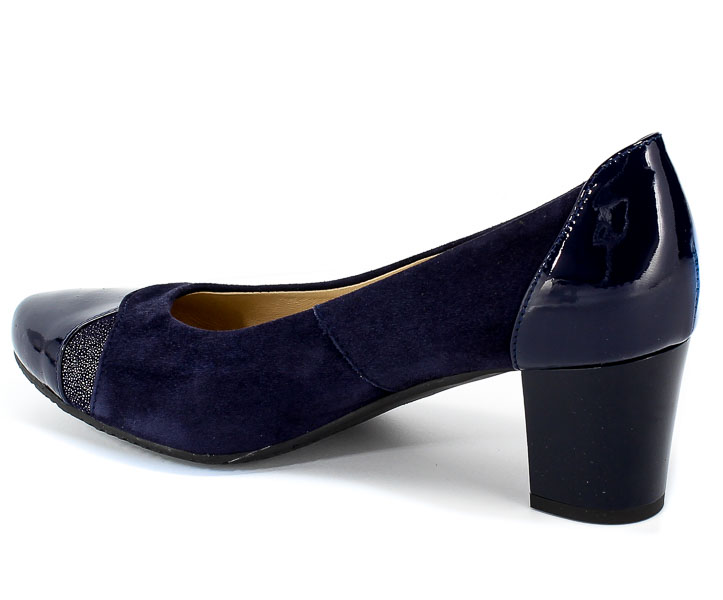 Czółenka Grodecki 1170 Granat Zamsz Lak 127 Granatowy