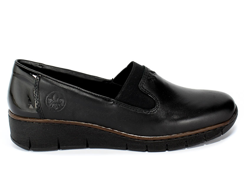 Półbuty Rieker 53762-01 Black Czarny Skóra