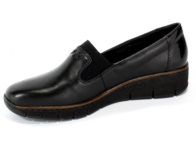 Półbuty Rieker 53762-01 Black Czarny Skóra