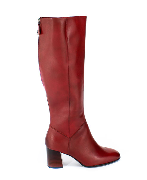 Kozaki Tamaris 1-25515-23 501 Scarlet Czerwony Skóra