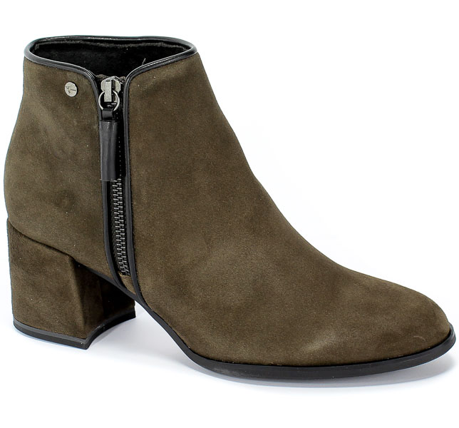 Botki Tamaris 1-25359-23 731 Dk.Olive/Black Zielony Skóra